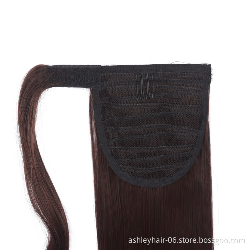 Julianna hair 26" wrap around ponytail yaki heat resistant kinky with base long full body synthetic braid wrap around ponytail